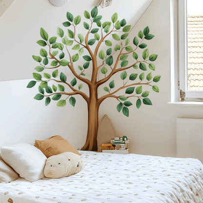 Large Green Tree Wall Decals – Watercolor Plant Design