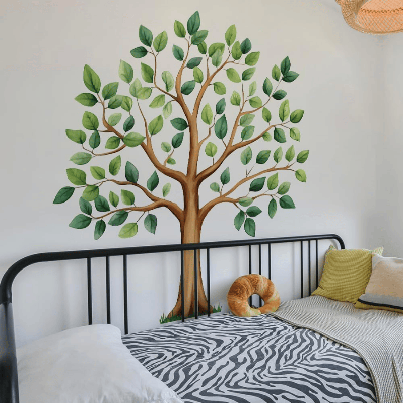 Large Green Tree Wall Decals – Watercolor Plant Design