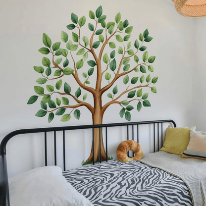 Large Green Tree Wall Decals – Watercolor Plant Design