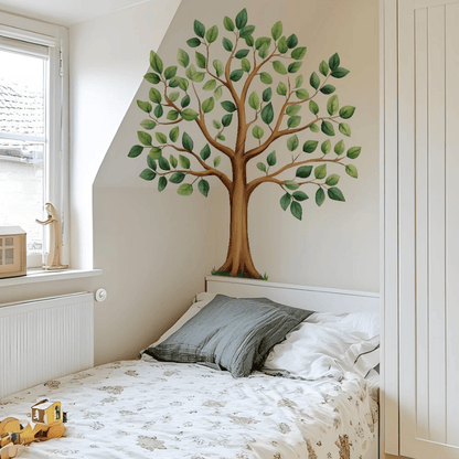 Large Green Tree Wall Decals – Watercolor Plant Design