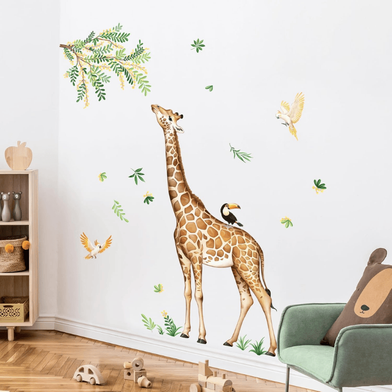 Large Giraffe Jungle Wall Decals – Safari Animal Stickers for Kids