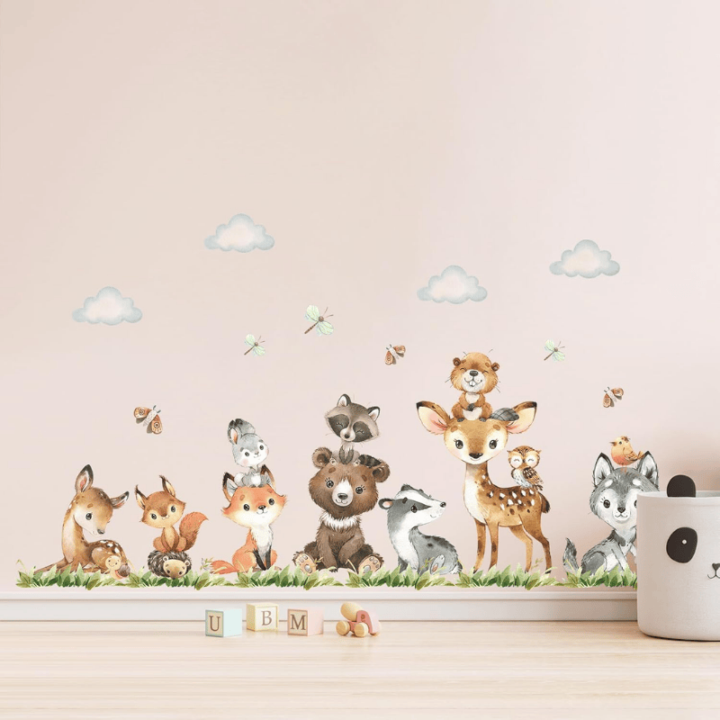 Jungle Animals Wall Stickers – Cute Nursery & Kids Room Decor