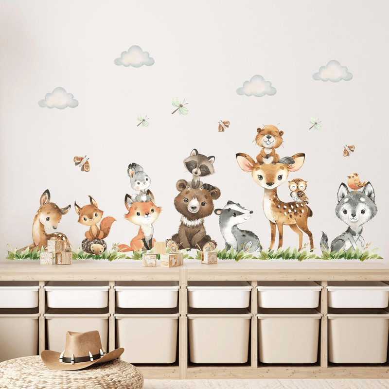 Jungle Animals Wall Stickers – Cute Nursery & Kids Room Decor