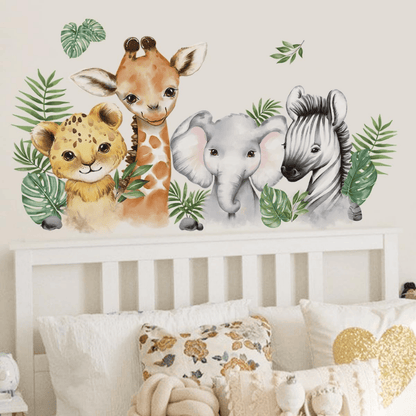 Watercolor Jungle Animal Wall Decals – Safari Nursery Wall Stickers