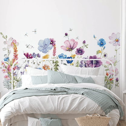 6 Pcs Flowers Wall Decals – Butterfly & Floral Vinyl Stickers