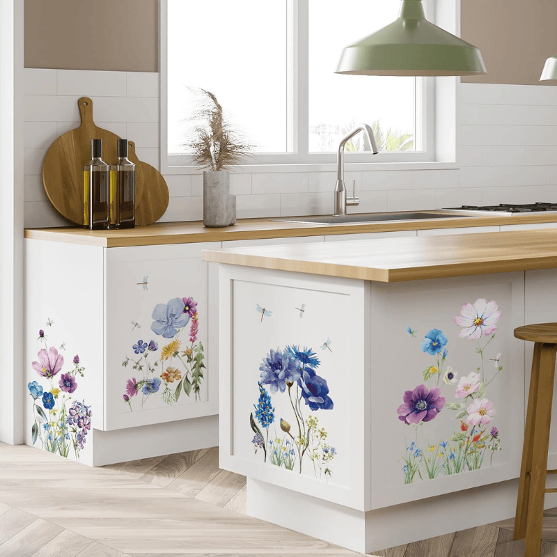 6 Pcs Flowers Wall Decals – Butterfly & Floral Vinyl Stickers