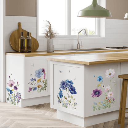 6 Pcs Flowers Wall Decals – Butterfly & Floral Vinyl Stickers