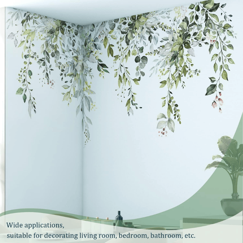 Green Plants Leaves Wall Decals – Floral Vine Stickers