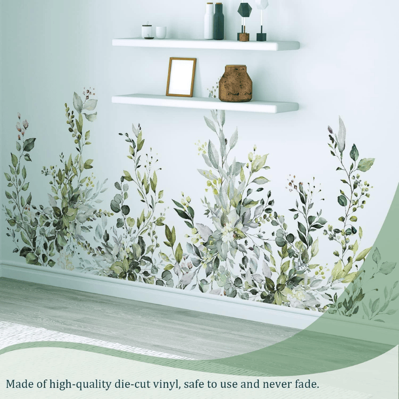 Green Plants Leaves Wall Decals – Floral Vine Stickers