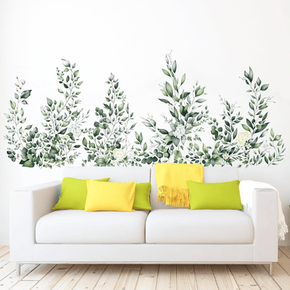 Green Leaves Hanging Vine Wall Stickers – Floral Plant Decals