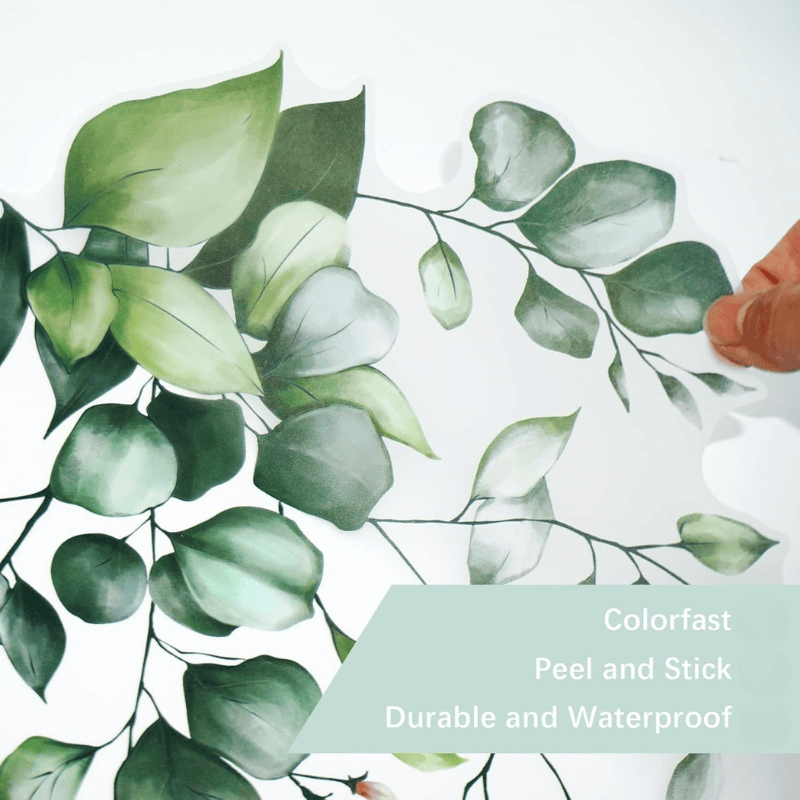 Green Leaves Hanging Vine Wall Stickers – Floral Plant Decals