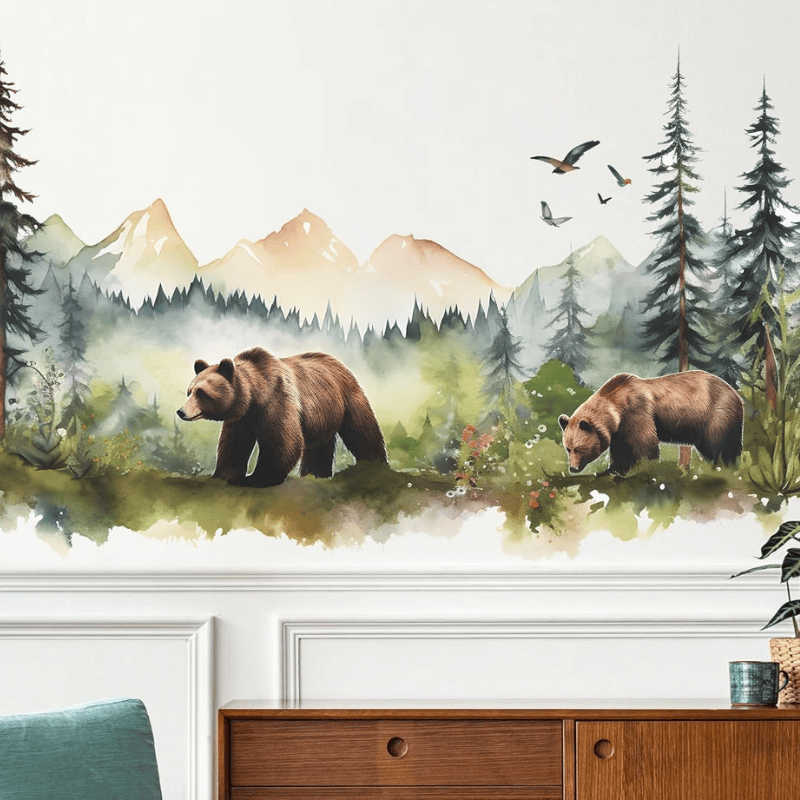 Large Jungle Animals Forest Tree Wall Decal