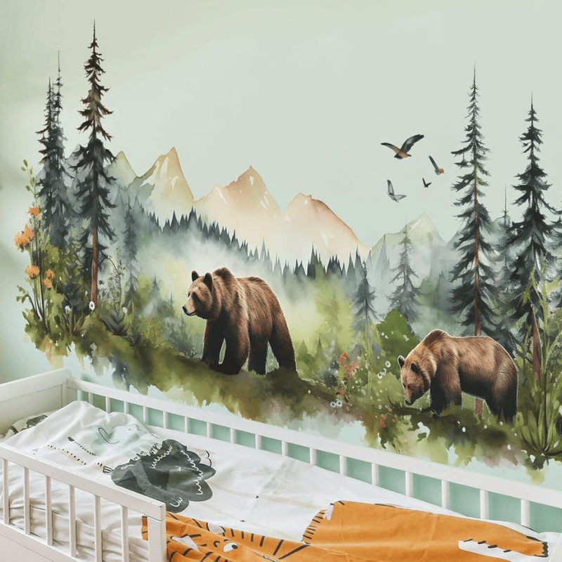 Large Jungle Animals Forest Tree Wall Decal