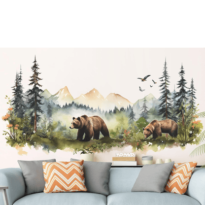 Large Jungle Animals Forest Tree Wall Decal