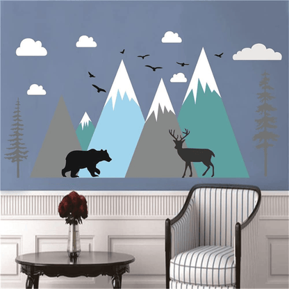 Baby Room Wall Decal – Mountain Tree Adventure Theme