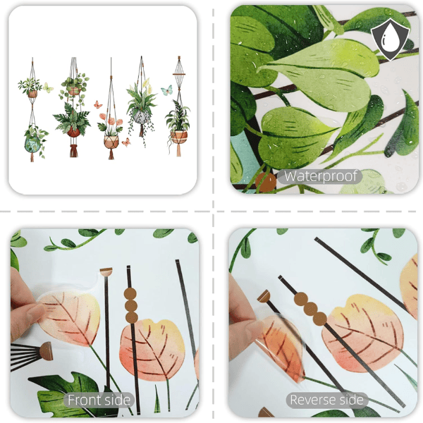 Green Hanging Potted Wall Decals